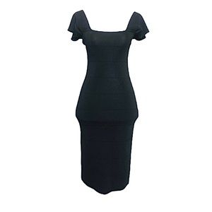 Max Studio Black Bodycon Bandage Dress LBD Small